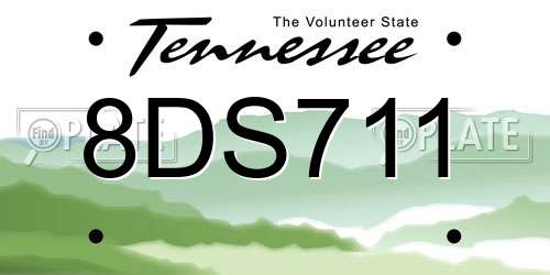 8DS711 Tennessee License Plate