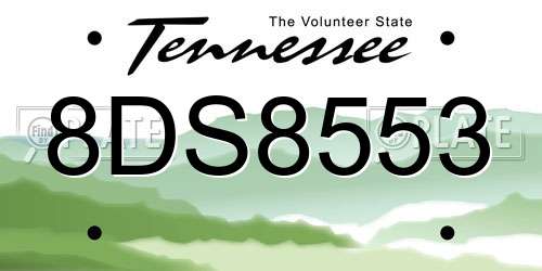 8DS8553 Tennessee License Plate