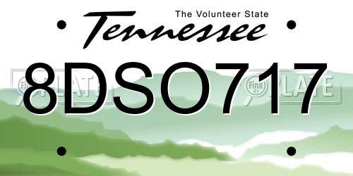 8DSO717 Tennessee License Plate