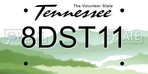 8DST11 Tennessee License Plate
