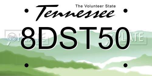 8DST50 Tennessee License Plate