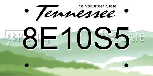 8E10S5 Tennessee License Plate