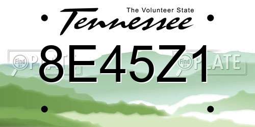 8E45Z1 Tennessee License Plate