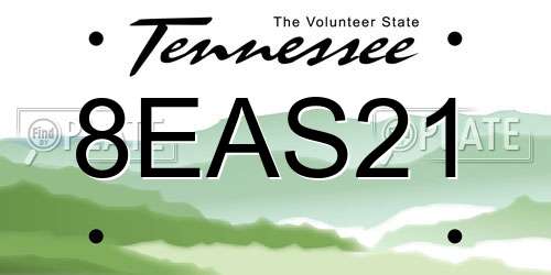 8EAS21 Tennessee License Plate