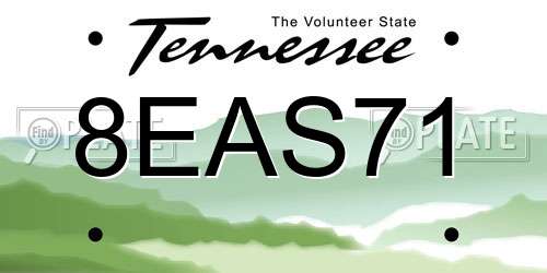 8EAS71 Tennessee License Plate