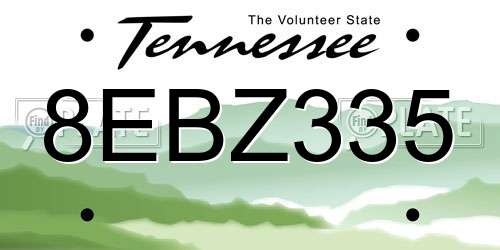 8EBZ335 Tennessee License Plate