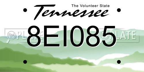 8EI085 Tennessee License Plate