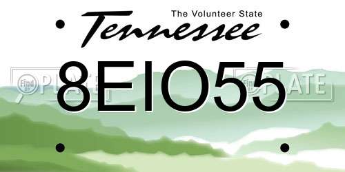 8EIO55 Tennessee License Plate