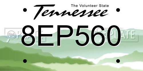 8EP560 Tennessee License Plate