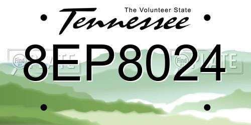 8EP8024 Tennessee License Plate