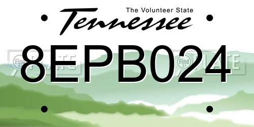 8EPB024 Tennessee License Plate