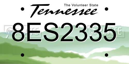 8ES2335 Tennessee License Plate