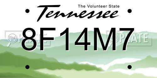 8F14M7 Tennessee License Plate