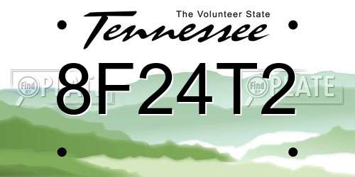 8F24T2 Tennessee License Plate