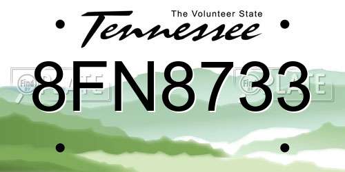 8FN8733 Tennessee License Plate