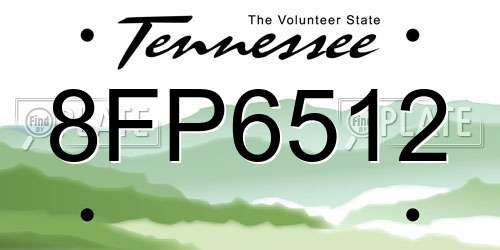 8FP6512 Tennessee License Plate