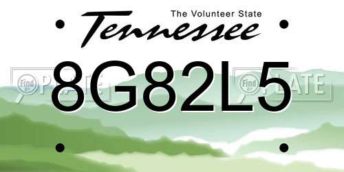 8G82L5 Tennessee License Plate
