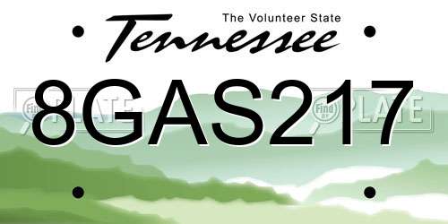 8GAS217 Tennessee License Plate