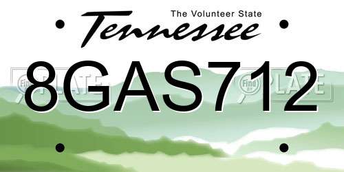 8GAS712 Tennessee License Plate