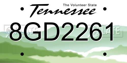 8GD2261 Tennessee License Plate