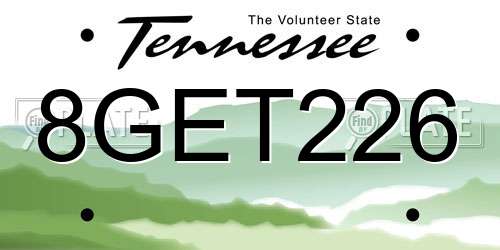 8GET226 Tennessee License Plate