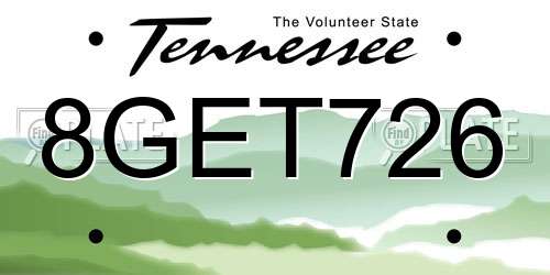 8GET726 Tennessee License Plate