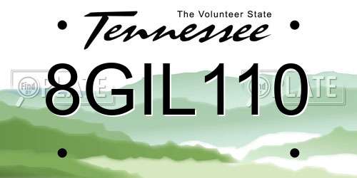 8GIL110 Tennessee License Plate