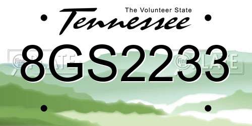 8GS2233 Tennessee License Plate