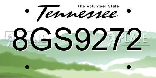 8GS9272 Tennessee License Plate
