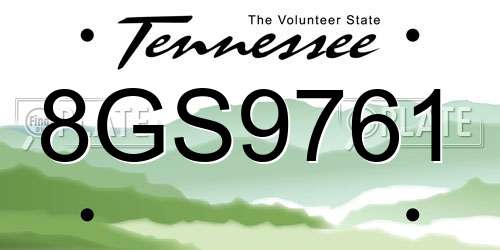 8GS9761 Tennessee License Plate