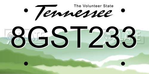 8GST233 Tennessee License Plate