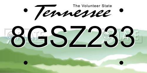 8GSZ233 Tennessee License Plate
