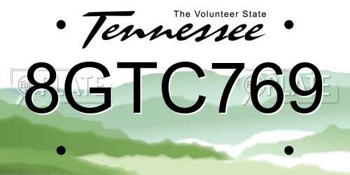 8GTC769 Tennessee License Plate