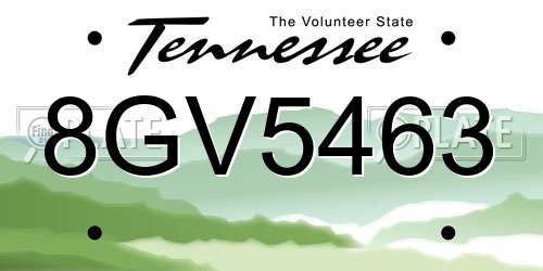 8GV5463 Tennessee License Plate