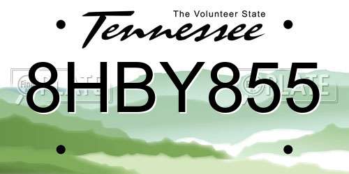 8HBY855 Tennessee License Plate