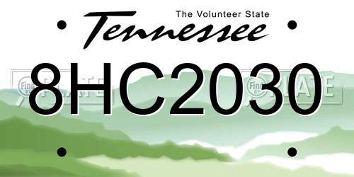 8HC2030 Tennessee License Plate