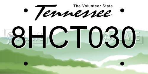 8HCT030 Tennessee License Plate