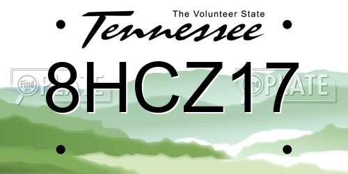 8HCZ17 Tennessee License Plate
