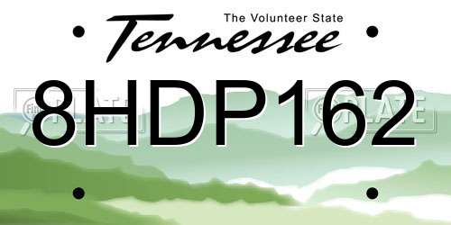 8HDP162 Tennessee License Plate