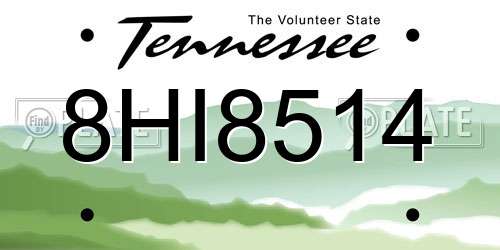 8HI8514 Tennessee License Plate