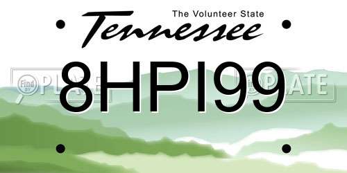 8HPI99 Tennessee License Plate