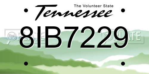8IB7229 Tennessee License Plate