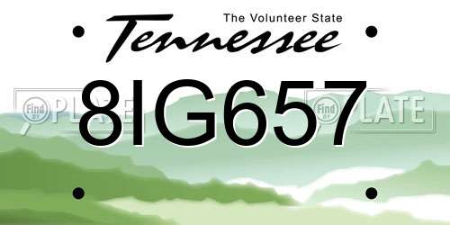 8IG657 Tennessee License Plate