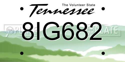 8IG682 Tennessee License Plate