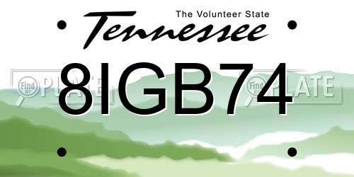 8IGB74 Tennessee License Plate