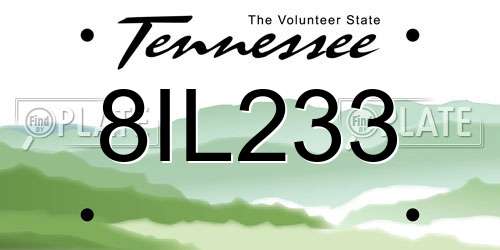 8IL233 Tennessee License Plate