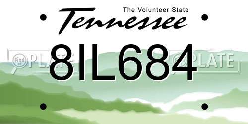 8IL684 Tennessee License Plate