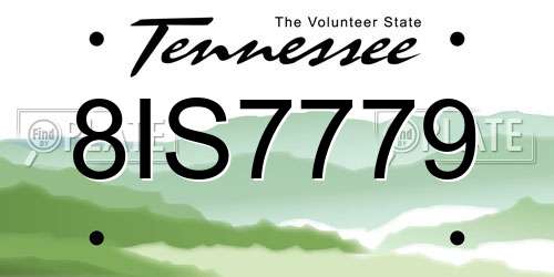 8IS7779 Tennessee License Plate