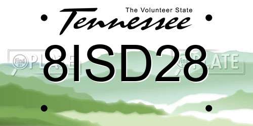 8ISD28 Tennessee License Plate
