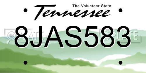 8JAS583 Tennessee License Plate